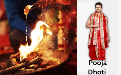 فستان زفاف هندي من أقمشة راميشوارام بحدود الطاووس Dhoti للرجال، جاهز للارتداء مخيط Dhoti مع سرق in Kuwait