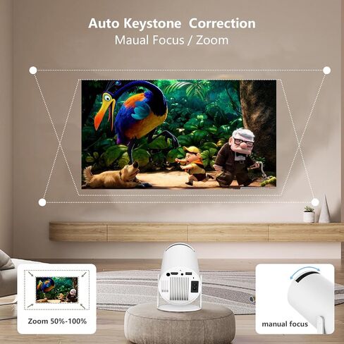 Mini Projector Android 11.0, WiFi Bluetooth1080P Support Smart Projector, Auto Keystone, 180 Degree Rotation, Screen Adjustment Movie Projector, Portable Outdoor Home Video Projector in Saudi Arabia