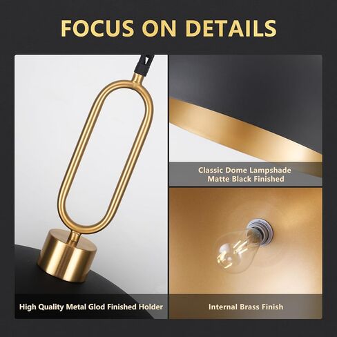 17.7'' Farmhouse Vintage Pendant Lighting Black and Gold Pendant Light Fixtures Large Dome Chandelier for Kitchen Island, Hallway, Dining Room, Bedroom in Kuwait