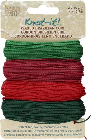 The Beadsmith Knot It Waxed Polyester Cord – Ocean Dreams – 1mm Diameter – 4 Cords, 15 Yards Each – Make Jewelry, Macrame, Friendship Bracelets and DIY Crafts in Saudi Arabia