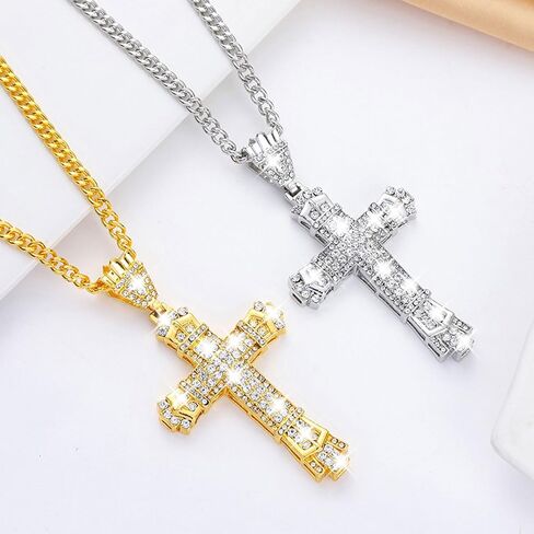 Bling Religious Cross Diamond Car Accessories for Women, Crystal Car Rear View Mirror Charms Car Decoration, Lucky Hanging Interior Ornament Pendant in Saudi Arabia