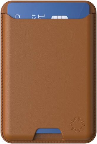 PopSockets Phone Wallet Without Expanding Grip, Phone Card Holder, Wireless Charging Compatible, Wallet Compatible with MagSafe® - Silver in Kuwait