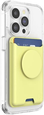 PopSockets Phone Wallet Without Expanding Grip, Phone Card Holder, Wireless Charging Compatible, Wallet Compatible with MagSafe® - Silver in Kuwait