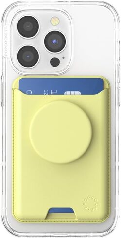 PopSockets Phone Wallet Without Expanding Grip, Phone Card Holder, Wireless Charging Compatible, Wallet Compatible with MagSafe® - Silver in Kuwait