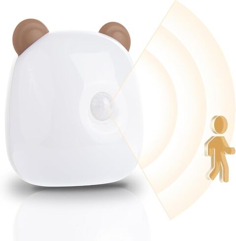 G Keni LED Motion Sensor Night Light for Kids Baby and Adult, Rechargeable Battery Powered Warm White Motion Activated Bedside Light Lamp, Soft Eye Caring for Bedroom Bathroom (Brown) in Saudi Arabia