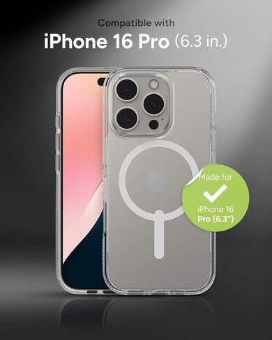 حافظة ZAGG Crystal Palace Snap لهاتف iPhone 16 Pro - حماية من السقوط من الدرجة العسكرية بطول 13 قدمًا، متوافقة مع MagSafe، شفافة تمامًا، مضادة للاصفرار، معززة بالجرافين، مصنوعة من مواد معاد تدويرها in Saudi Arabia