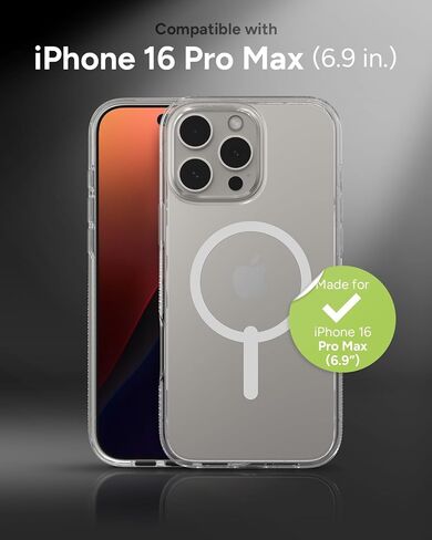 حافظة ZAGG Crystal Palace Snap لهاتف iPhone 16 Pro - حماية من السقوط من الدرجة العسكرية بطول 13 قدمًا، متوافقة مع MagSafe، شفافة تمامًا، مضادة للاصفرار، معززة بالجرافين، مصنوعة من مواد معاد تدويرها in Saudi Arabia