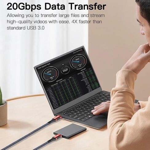 1.6 FT for Thunderbolt 4 Cable 240W, 40Gbps USB 4 Cable with PD 3.1, 8K@60Hz, 4K@144Hz USB C Cable for iPhone 15 Pro/15 Pro Max, Thunderbolt 3, Docking, eGPU, SSD, Surface Pro, MacBook Pro in Saudi Arabia