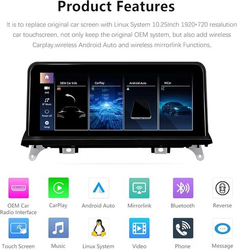 راديو تلقائي أندرويد 10.25 بوصة لسيارة BMW X5 X6 E70 E71 Carplay شاشة تعمل باللمس سيارة ستيريو مستقبل الوسائط المتعددة Linux 007-2010 سنة مع نظام CCC Bluetooht Dsp in Saudi Arabia