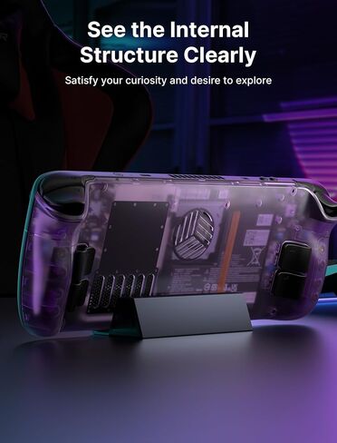 JSAUX Transparent Back Plate Vents Compatible for Steam Deck OLED, DIY Clear Replacement Back Shell Case Compatible with Steam Deck OLED - PC0106D Vents Version [Crystal] in Saudi Arabia