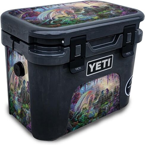 Carbon Fiber Skin Compatible with Yeti Roadie 15 Hard Cooler - Dragon Paradise - Premium 3M Vinyl Protective Wrap Decal Cover - Easy to Apply | Crafted in The USA by MightySkins in Kuwait