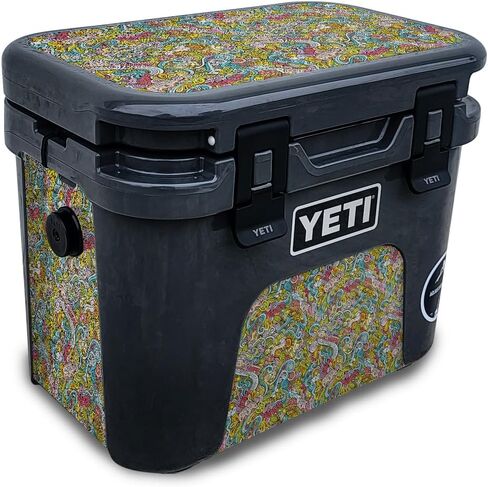 Carbon Fiber Skin Compatible with Yeti Roadie 15 Hard Cooler - Ultra Hippie - Premium 3M Vinyl Protective Wrap Decal Cover - Easy to Apply | Crafted in The USA by MightySkins in Saudi Arabia