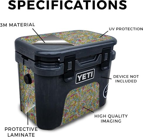 Carbon Fiber Skin Compatible with Yeti Roadie 15 Hard Cooler - Ultra Hippie - Premium 3M Vinyl Protective Wrap Decal Cover - Easy to Apply | Crafted in The USA by MightySkins in Saudi Arabia