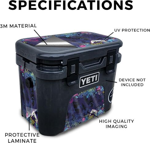 غلاف لامع لامع متوافق مع مبرد Yeti Roadie 15 الصلب - علامة اللاعب - غطاء لاصق واقٍ من الفينيل 3M ممتاز - سهل الاستخدام | صُنع في الولايات المتحدة الأمريكية بواسطة MightySkins in Saudi Arabia