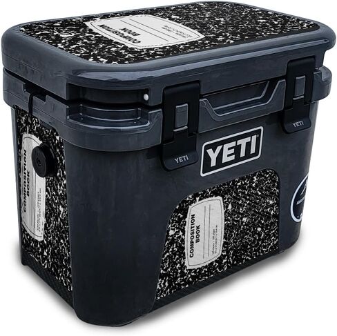 Carbon Fiber Skin Compatible with Yeti Roadie 15 Hard Cooler - Composition Book - Premium 3M Vinyl Protective Wrap Decal Cover - Easy to Apply | Crafted in The USA by MightySkins in Saudi Arabia