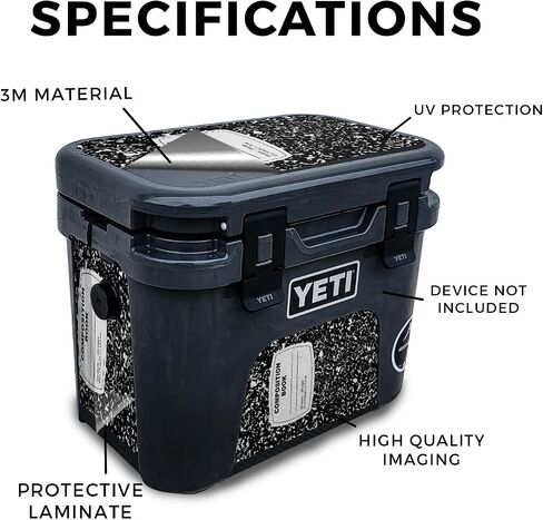 Carbon Fiber Skin Compatible with Yeti Roadie 15 Hard Cooler - Composition Book - Premium 3M Vinyl Protective Wrap Decal Cover - Easy to Apply | Crafted in The USA by MightySkins in Saudi Arabia