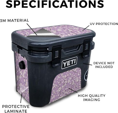 Skin Compatible with Yeti Roadie 15 Hard Cooler - Sakura Purple - Premium 3M Vinyl Protective Wrap Decal Cover - Easy to Apply | Crafted in The USA by MightySkins in Kuwait