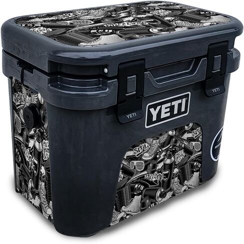 Skin Compatible with Yeti Roadie 15 Hard Cooler - Mono Hip Hop - Premium 3M Vinyl Protective Wrap Decal Cover - Easy to Apply | Crafted in The USA by MightySkins in Saudi Arabia