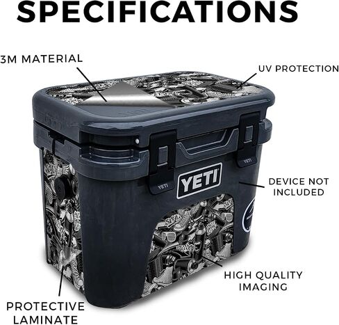 Skin Compatible with Yeti Roadie 15 Hard Cooler - Mono Hip Hop - Premium 3M Vinyl Protective Wrap Decal Cover - Easy to Apply | Crafted in The USA by MightySkins in Saudi Arabia