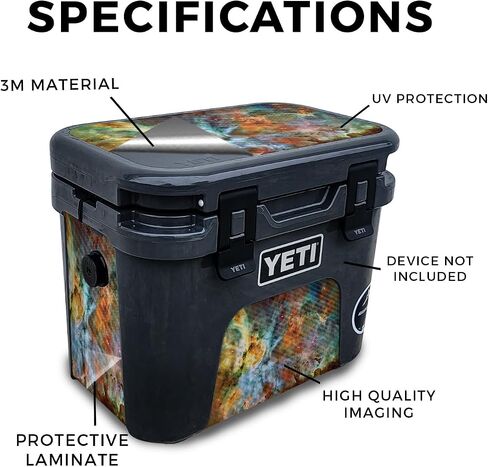 Carbon Fiber Skin Compatible with Yeti Roadie 15 Hard Cooler - Space Cloud - Premium 3M Vinyl Protective Wrap Decal Cover - Easy to Apply | Crafted in The USA by MightySkins in Kuwait