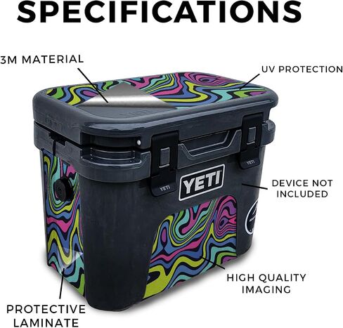 Skin Compatible with Yeti Roadie 15 Hard Cooler - Fluorescent - Premium 3M Vinyl Protective Wrap Decal Cover - Easy to Apply | Crafted in The USA by MightySkins in Saudi Arabia