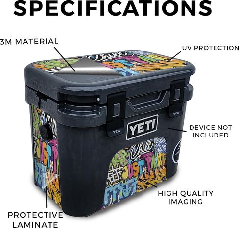 غلاف لامع لامع متوافق مع مبرد Yeti Roadie 15 الصلب - علامة اللاعب - غطاء لاصق واقٍ من الفينيل 3M ممتاز - سهل الاستخدام | صُنع في الولايات المتحدة الأمريكية بواسطة MightySkins in Saudi Arabia