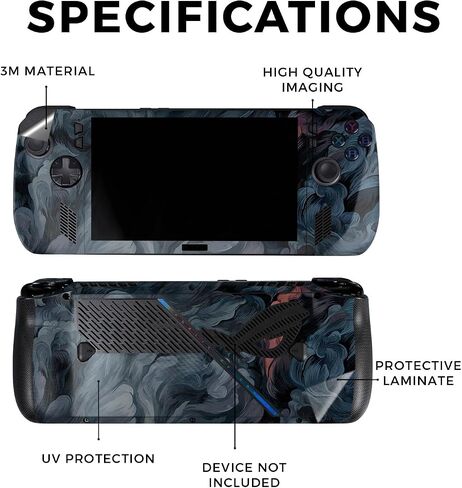 Skin Compatible with Asus ROG Ally X - Storm Cloud - Premium 3M Vinyl Protective Wrap Decal Cover - Easy to Apply | Crafted in The USA by MightySkins in Saudi Arabia