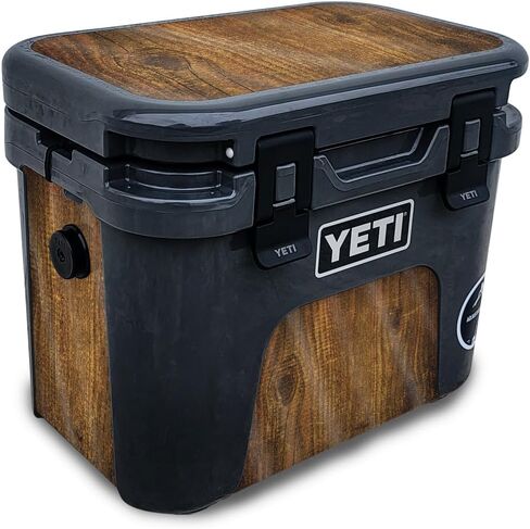 Carbon Fiber Skin Compatible with Yeti Roadie 15 Hard Cooler - Cherry Grain - Premium 3M Vinyl Protective Wrap Decal Cover - Easy to Apply | Crafted in The USA by MightySkins in Saudi Arabia