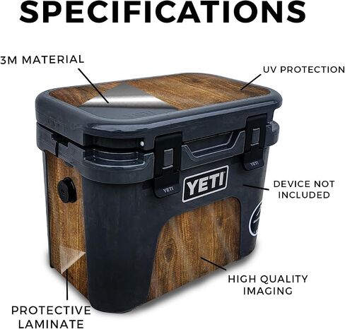 Carbon Fiber Skin Compatible with Yeti Roadie 15 Hard Cooler - Cherry Grain - Premium 3M Vinyl Protective Wrap Decal Cover - Easy to Apply | Crafted in The USA by MightySkins in Saudi Arabia