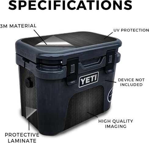 Carbon Fiber Skin Compatible with Yeti Roadie 15 Hard Cooler - Composition Book - Premium 3M Vinyl Protective Wrap Decal Cover - Easy to Apply | Crafted in The USA by MightySkins in Saudi Arabia
