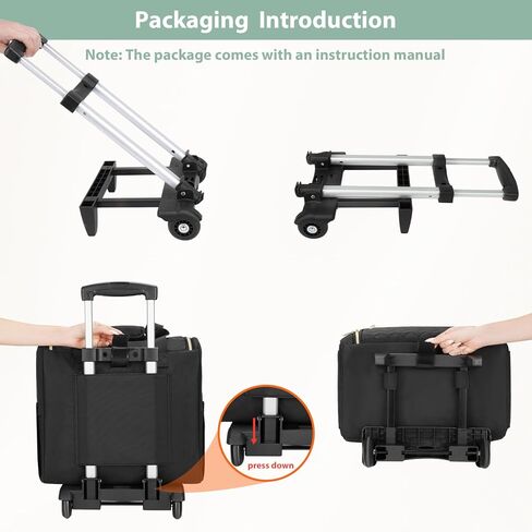 حقيبة كمبيوتر محمول دوارة للنساء من MATEIN، حقيبة دوارة مقاس 15.6 بوصة بعجلات وعربة قابلة للفصل، حقيبة كمبيوتر دوارة للمعلم مع صندوق غداء مبرد معزول لمكتب عمل الممرضة، أسود in Kuwait