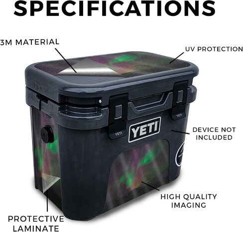 Carbon Fiber Skin Compatible with Yeti Roadie 15 Hard Cooler - Space Cloud - Premium 3M Vinyl Protective Wrap Decal Cover - Easy to Apply | Crafted in The USA by MightySkins in Kuwait