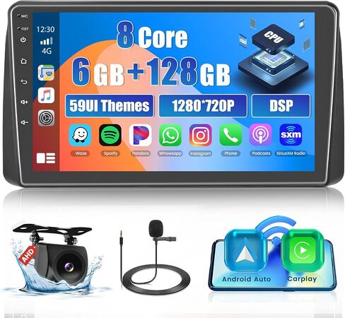 [6+128G] Carplay Stereo for Dodge Grand Caravan 2011-2020/Chrysler Grand Voyager 2011-2015/Chrysler Town & Country 2011-2016 with Android Auto, 9 Inch Touchscreen Radio with GPS WiFi DSP FM RDS in Saudi Arabia