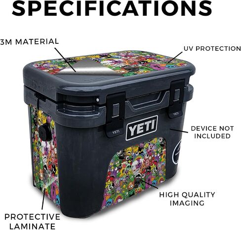 Skin Compatible with Yeti Roadie 15 Hard Cooler - Mono Hip Hop - Premium 3M Vinyl Protective Wrap Decal Cover - Easy to Apply | Crafted in The USA by MightySkins in Saudi Arabia
