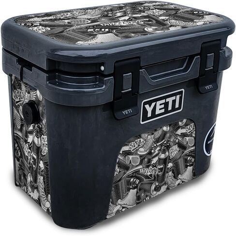 Skin Compatible with Yeti Roadie 15 Hard Cooler - Mono Hip Hop - Premium 3M Vinyl Protective Wrap Decal Cover - Easy to Apply | Crafted in The USA by MightySkins in Saudi Arabia