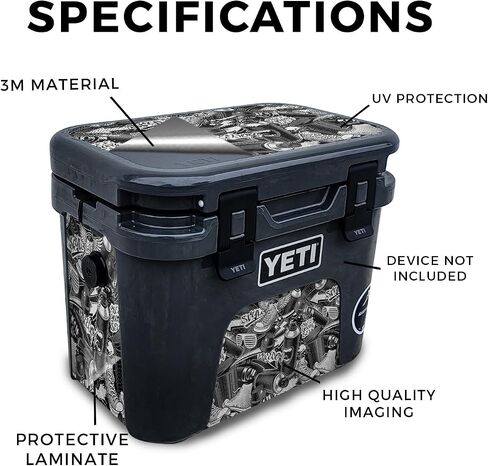 Skin Compatible with Yeti Roadie 15 Hard Cooler - Mono Hip Hop - Premium 3M Vinyl Protective Wrap Decal Cover - Easy to Apply | Crafted in The USA by MightySkins in Saudi Arabia