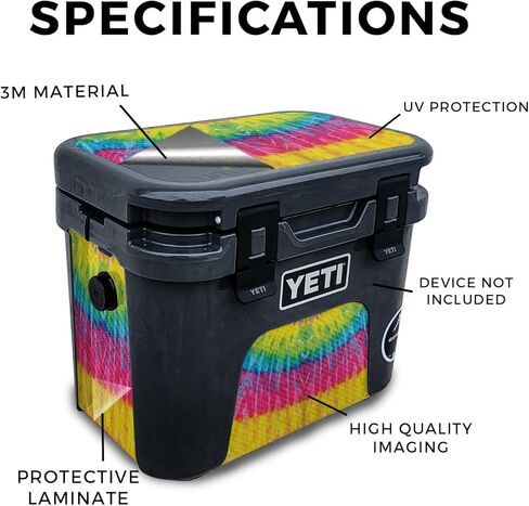 Glossy Glitter Skin Compatible with Yeti Roadie 15 Hard Cooler - Vintage American - Premium 3M Vinyl Protective Wrap Decal Cover - Easy to Apply | Crafted in The USA by MightySkins in Saudi Arabia