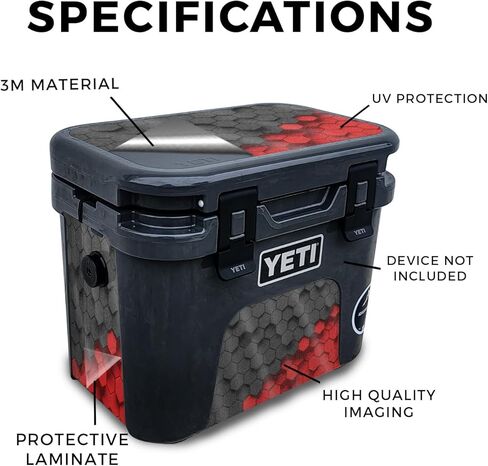 Glossy Glitter Skin Compatible with Yeti Roadie 15 Hard Cooler - Vintage American - Premium 3M Vinyl Protective Wrap Decal Cover - Easy to Apply | Crafted in The USA by MightySkins in Saudi Arabia