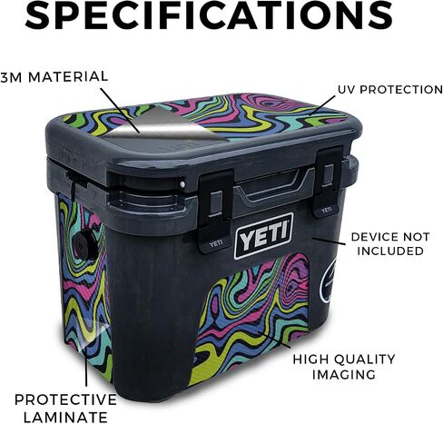 Skin Compatible with Yeti Roadie 15 Hard Cooler - Fluorescent - Premium 3M Vinyl Protective Wrap Decal Cover - Easy to Apply | Crafted in The USA by MightySkins in Saudi Arabia