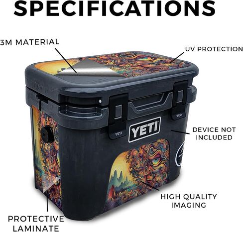 Skin Compatible with Yeti Roadie 15 Hard Cooler - Fluorescent - Premium 3M Vinyl Protective Wrap Decal Cover - Easy to Apply | Crafted in The USA by MightySkins in Saudi Arabia