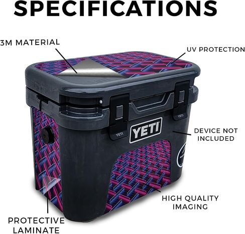 Skin Compatible with Yeti Roadie 15 Hard Cooler - Fluorescent - Premium 3M Vinyl Protective Wrap Decal Cover - Easy to Apply | Crafted in The USA by MightySkins in Saudi Arabia