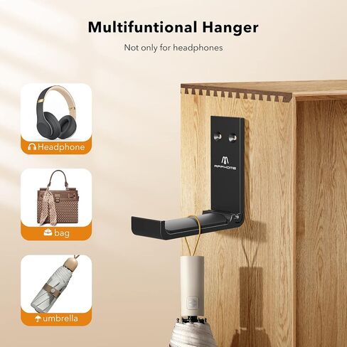 (2 Pack) Headphone Stand Hanger Wall Mount Foldable Headphone Hook, Save Space Durable Aluminum Headset Stand Holder for Universal Gaming Headset in Saudi Arabia