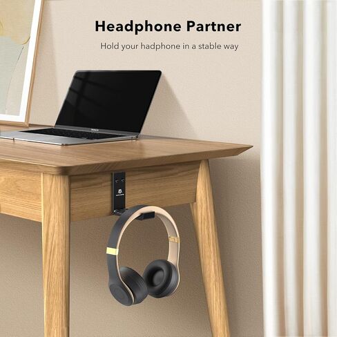(2 Pack) Headphone Stand Hanger Wall Mount Foldable Headphone Hook, Save Space Durable Aluminum Headset Stand Holder for Universal Gaming Headset in Saudi Arabia