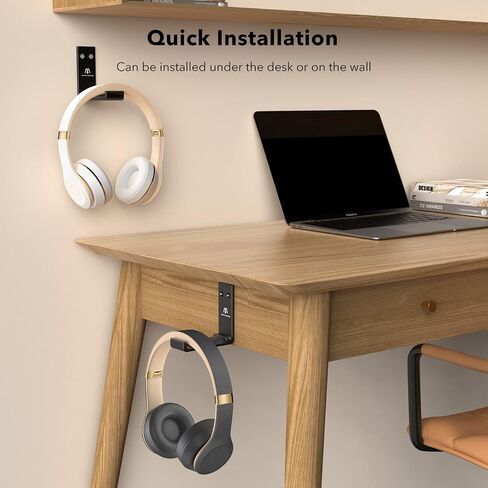 (2 Pack) Headphone Stand Hanger Wall Mount Foldable Headphone Hook, Save Space Durable Aluminum Headset Stand Holder for Universal Gaming Headset in Saudi Arabia