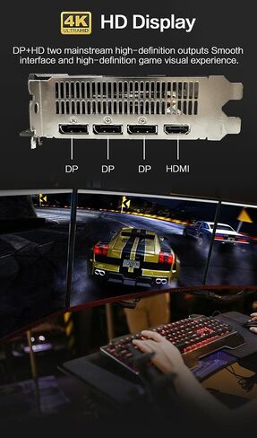 AMD Radeon RX 5600 6GB GDDR6 Graphics Card Performance Equals RTX 3050 75% of 3060 3X DP HDMI 192-Bit 1670/1750 MHz Core/Memory 2048 Shaders PCI4 4.0 150 W 6+8 pin Power in Saudi Arabia