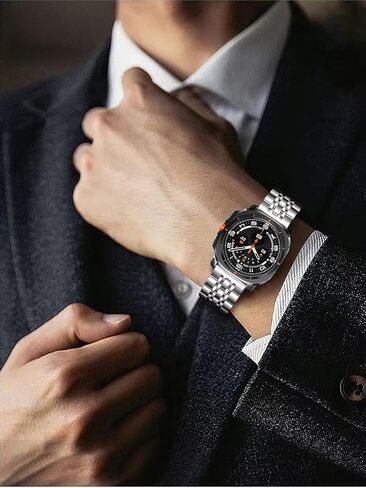 أساور من الفولاذ المقاوم للصدأ متوافقة مع ساعة سامسونج جالاكسي الترا 47 ملم (2024)، سوار معصم كلاسيكي بديل معدني بدون فجوة للرجال، فضي in Kuwait