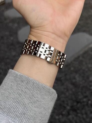 أساور من الفولاذ المقاوم للصدأ متوافقة مع ساعة سامسونج جالاكسي الترا 47 ملم (2024)، سوار معصم كلاسيكي بديل معدني بدون فجوة للرجال، فضي in Kuwait