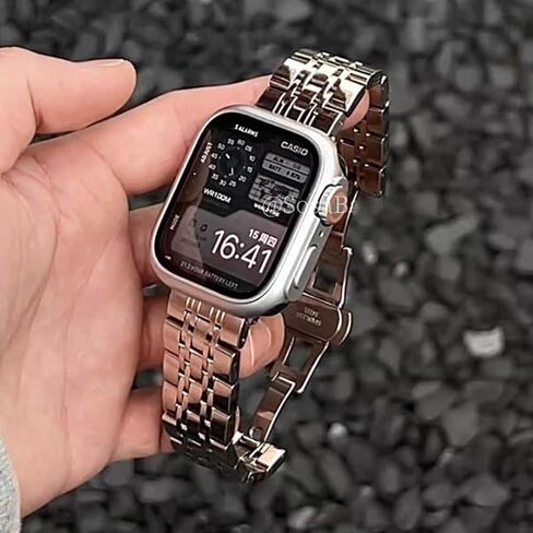 أساور من الفولاذ المقاوم للصدأ متوافقة مع ساعة سامسونج جالاكسي الترا 47 ملم (2024)، سوار معصم كلاسيكي بديل معدني بدون فجوة للرجال، فضي in Kuwait