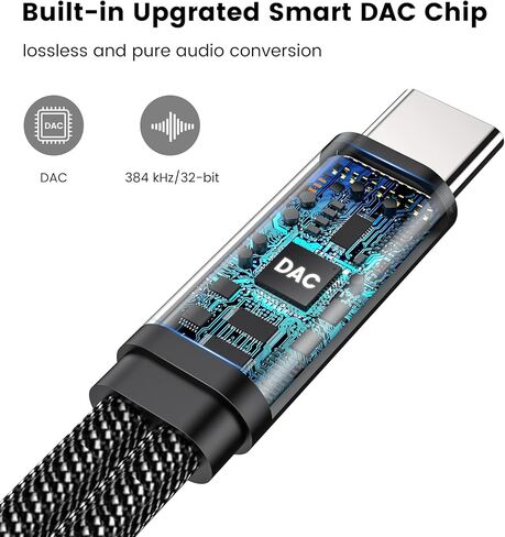 محول سماعة الرأس والشاحن MOSWAG USB C إلى 3.5 مم، 2 في 1 USB من النوع C إلى Aux Audio Jack Hi-Res DAC وPD 60W 3.0 كابل شحن سريع متوافق مع Pixel 4 XL، Galaxy S22 S21 S20+Plus Note 20 in Kuwait