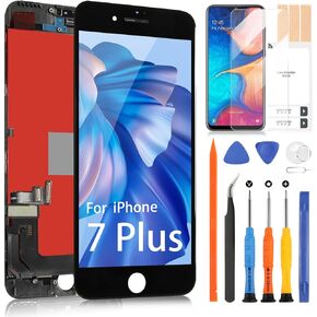 for iPhone 7 Plus Screen Replacement Kit for iPhone 7Plus LCD Display Touch Screen Digitizer Assembly Repair Parts for iPhone A1784,A1785,A1661(Black,5.5 inch)